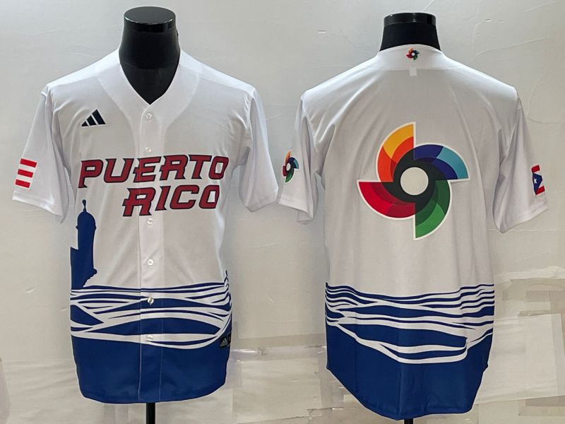 Men 2023 World Cub Blank White MLB Jersey6->more jerseys->MLB Jersey
